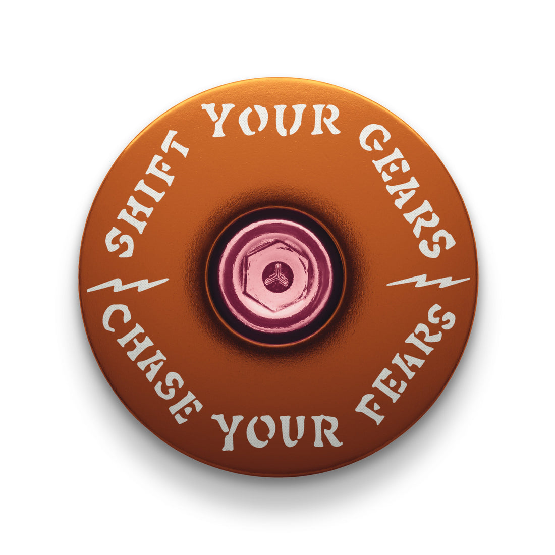 Chase Your Fears Go Fast Don't Die x Dispatch - Custom Bicycle Headset Cap