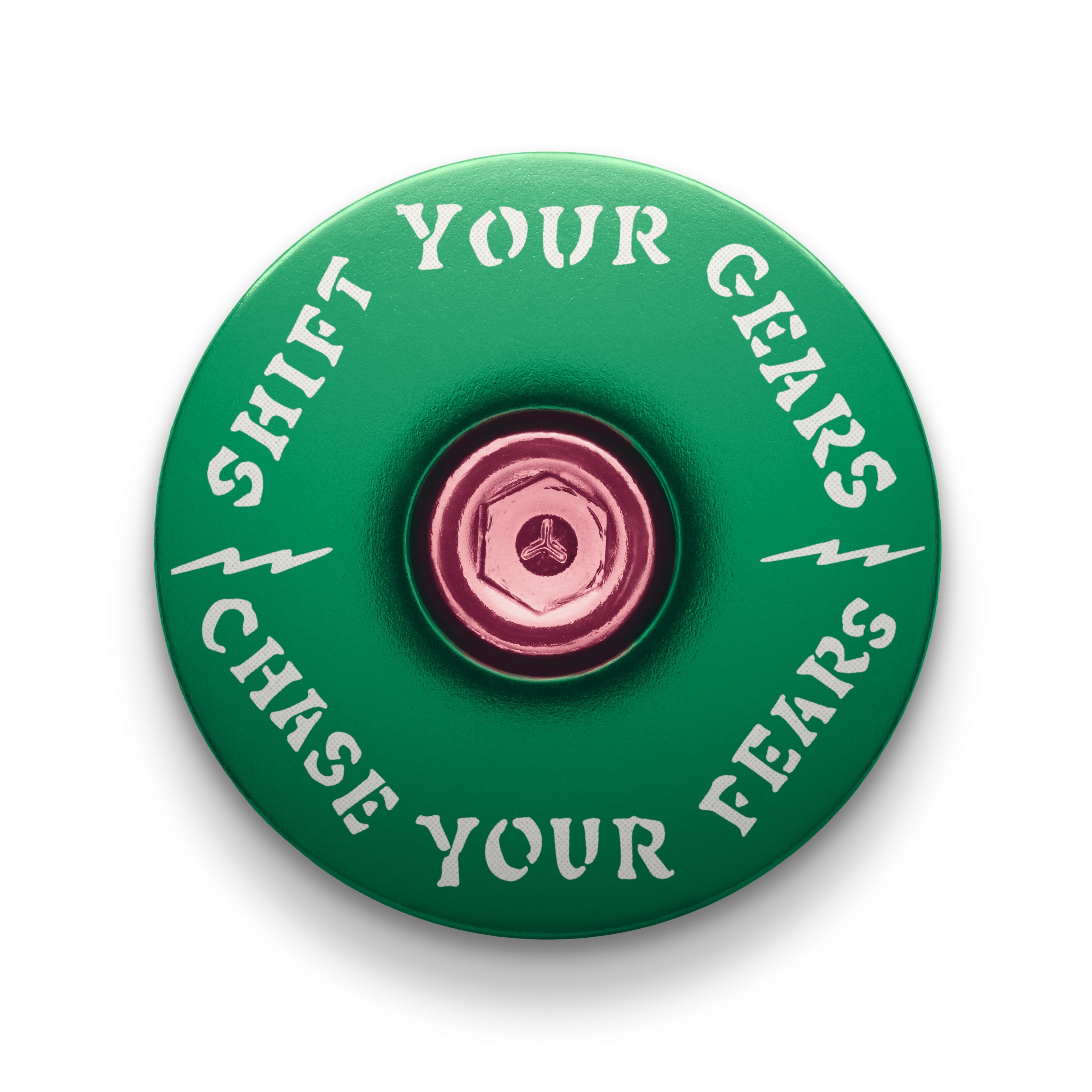Chase Your Fears Go Fast Don't Die x Dispatch - Custom Bicycle Headset Cap