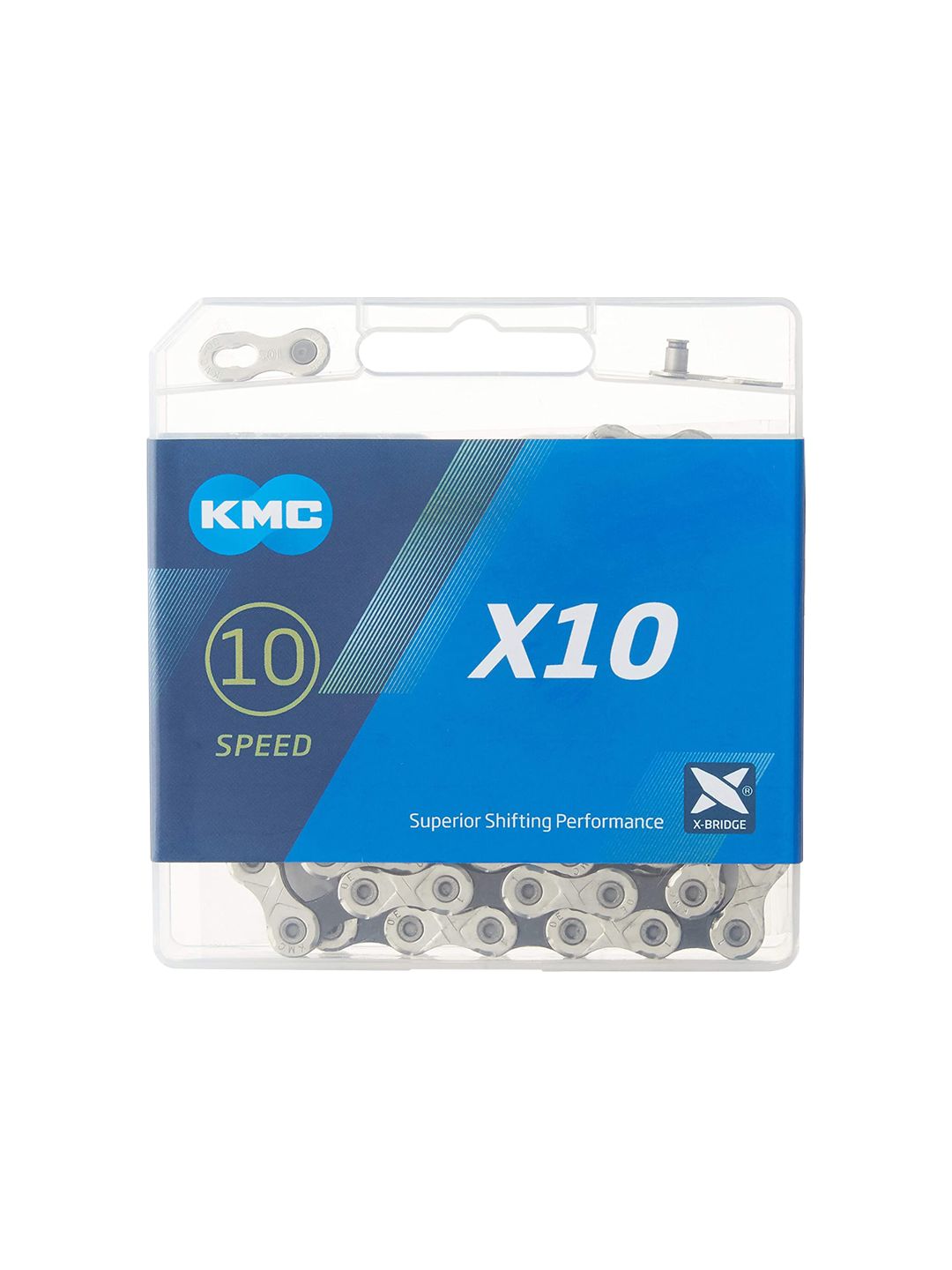 KMC X10 Chain - 10-Speed 116 Links Silver/Black