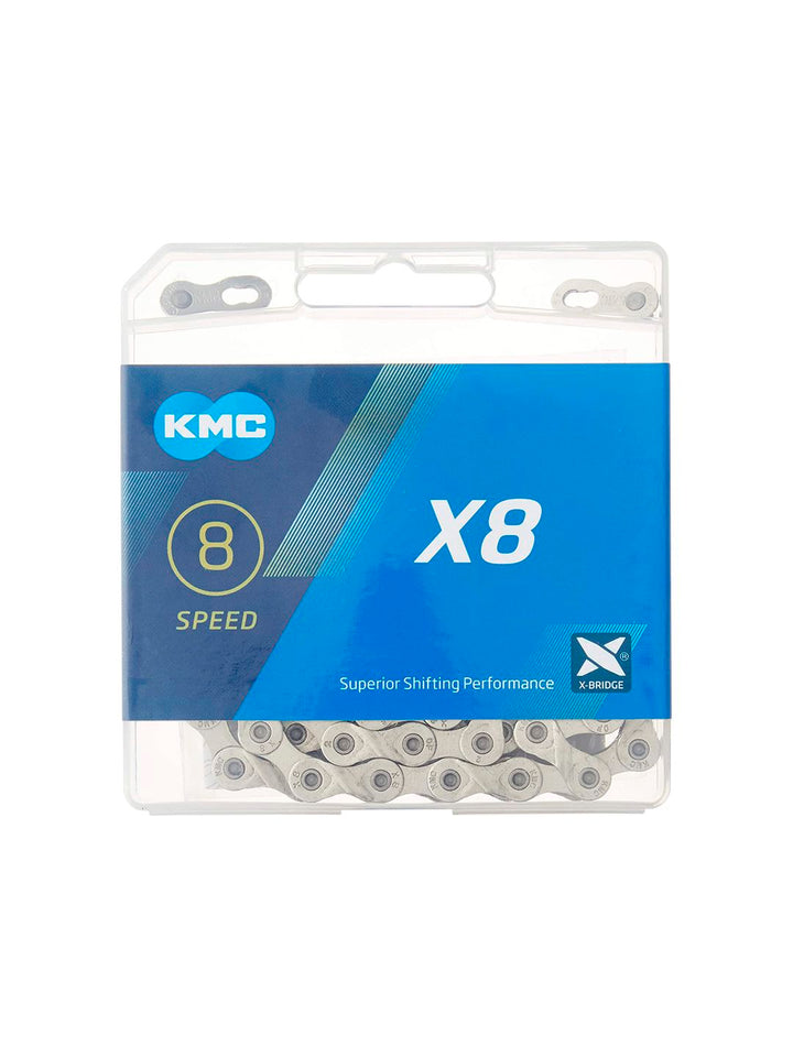 KMC X8 Chain - 8-Speed 116 Links Silver