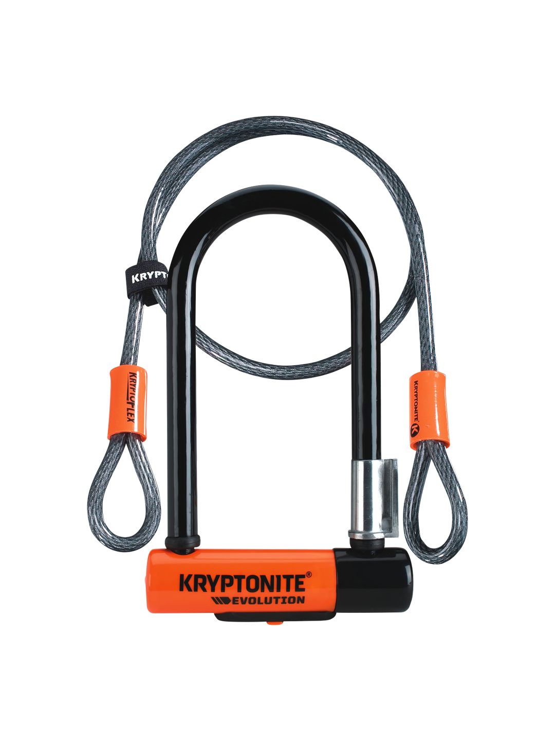 Kryptonite Evolution Series U-Lock - 3.25 x 7" Keyed Black Includes 4 cable