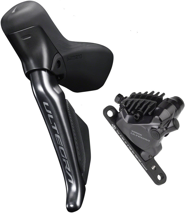 Shimano Ultegra ST-R8170E Di2 Shift/Brake Lever BR-R8170 Hydraulic Disc Brake Caliper - Left/Front 2x Flat Mount BLK