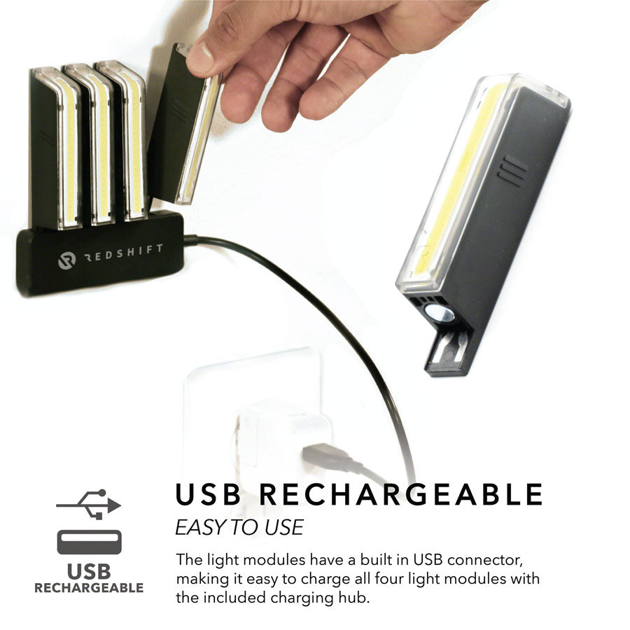 Redshift Sports Arclight City Flat Pedals - Aluminum 9/16" Black w/Lights