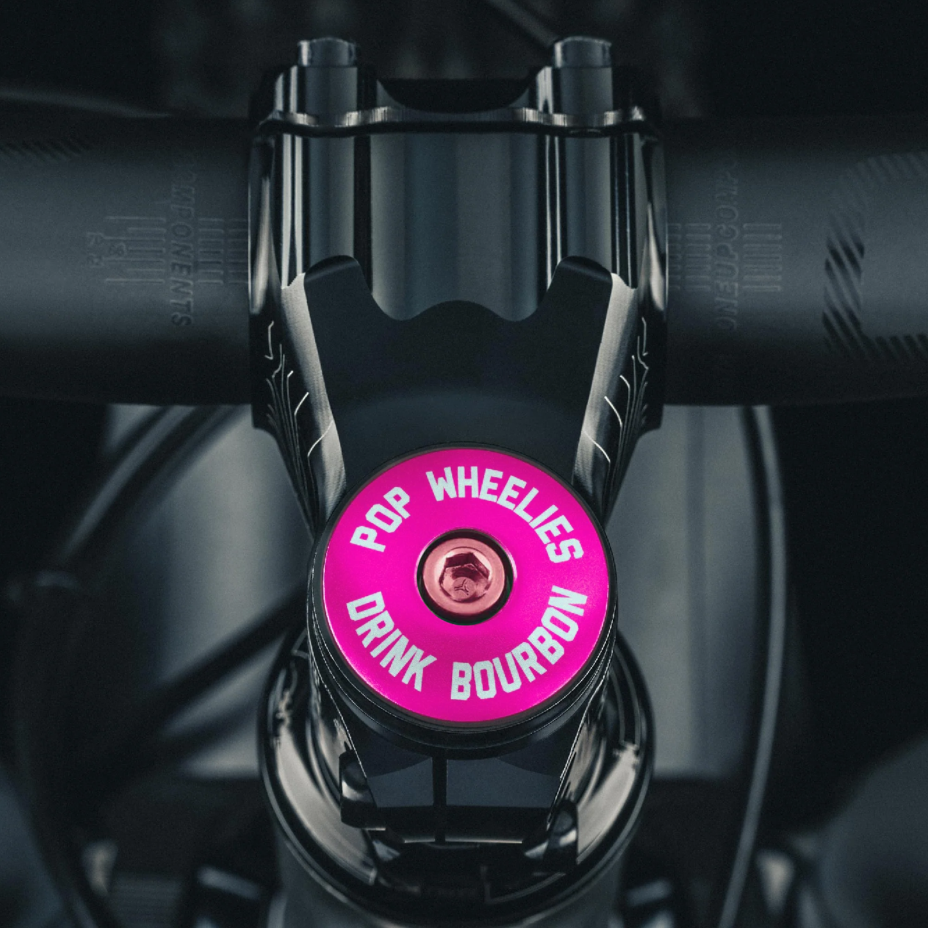 Pop Wheelies Drink Bourbon Bicycle Headset Cap