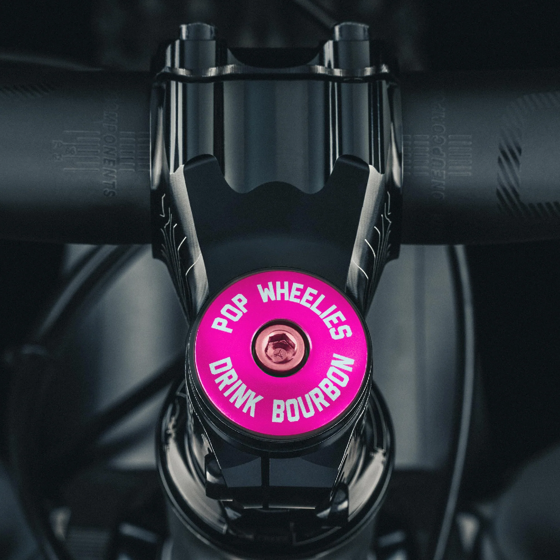 Pop Wheelies Drink Bourbon Bicycle Headset Cap