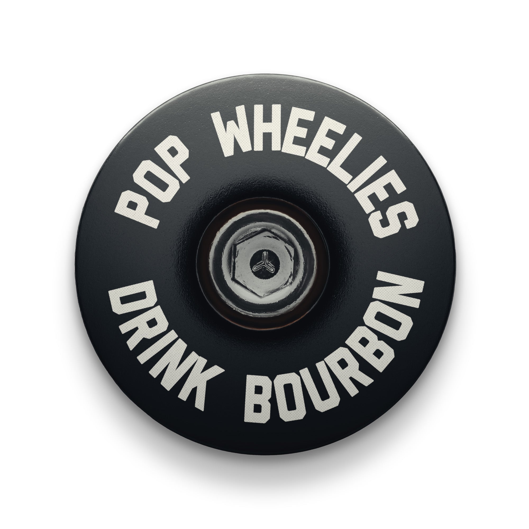 Pop Wheelies Drink Bourbon Bicycle Headset Cap