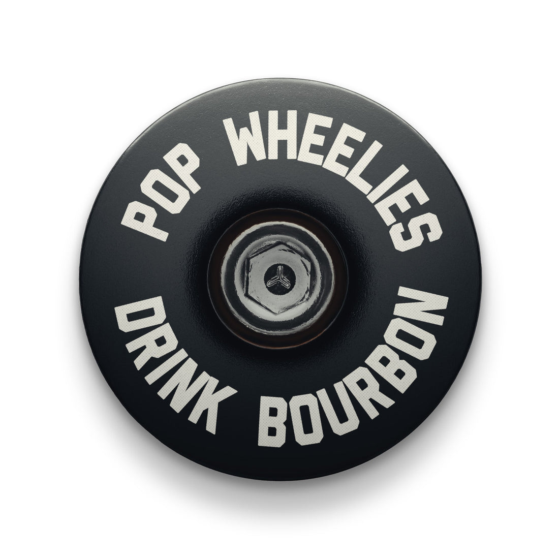 Pop Wheelies Drink Bourbon Bicycle Headset Cap