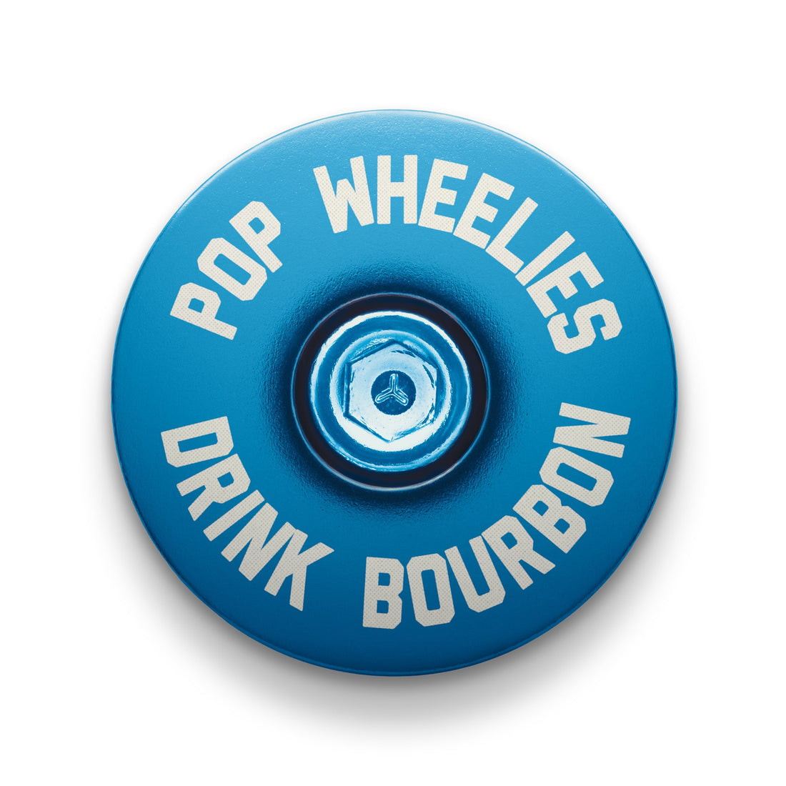 Pop Wheelies Drink Bourbon Bicycle Headset Cap