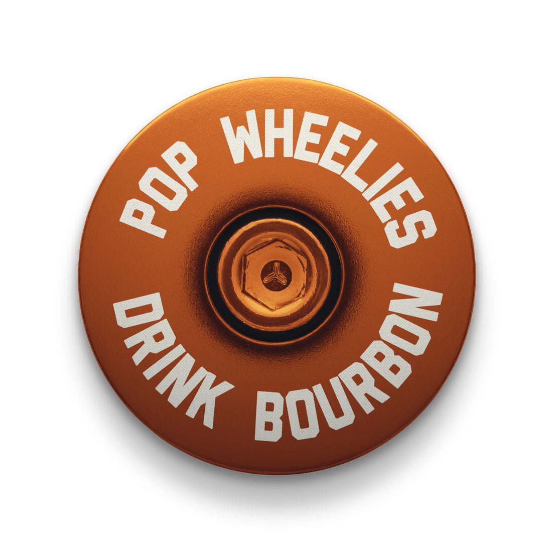 Pop Wheelies Drink Bourbon Bicycle Headset Cap