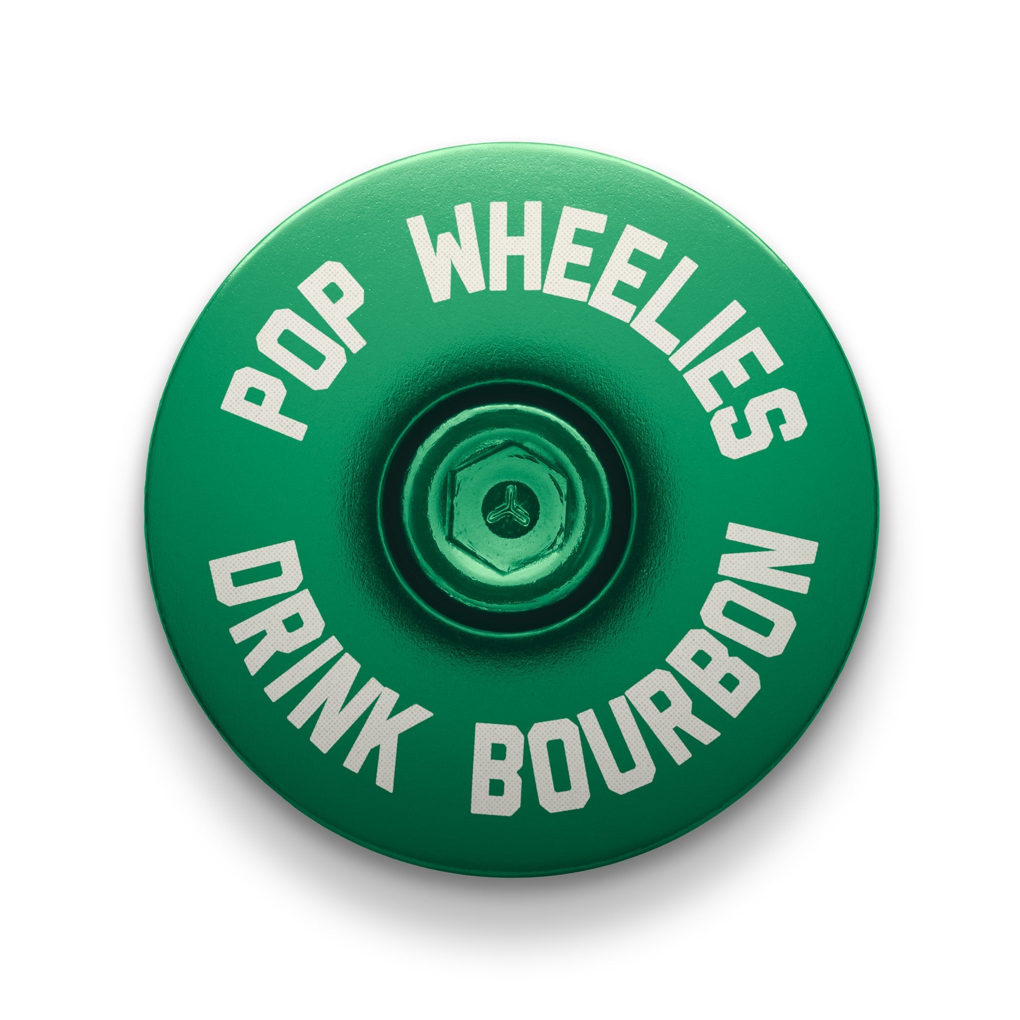 Pop Wheelies Drink Bourbon Bicycle Headset Cap