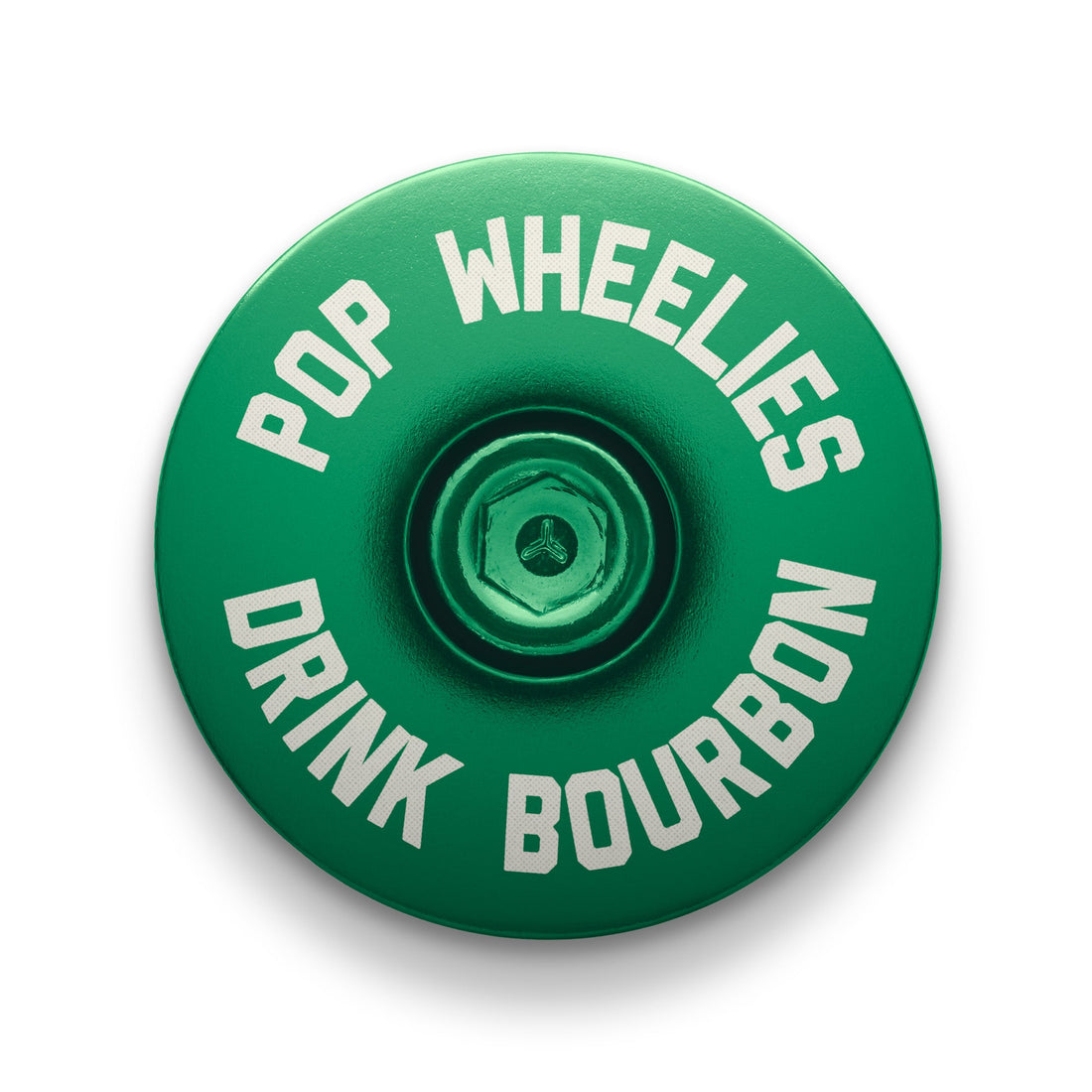 Pop Wheelies Drink Bourbon Bicycle Headset Cap