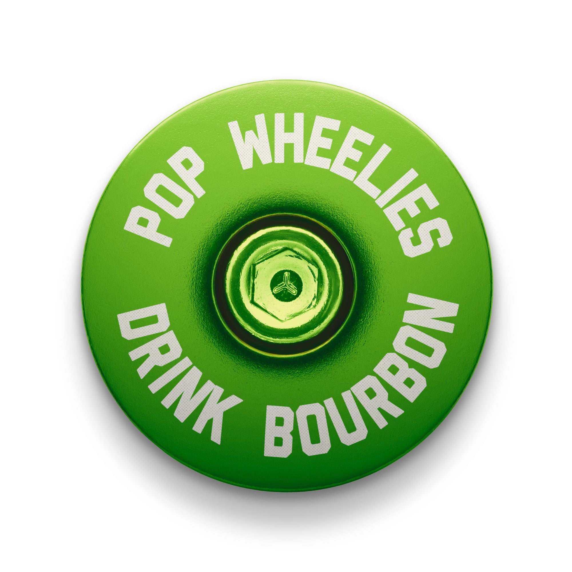 Pop Wheelies Drink Bourbon Bicycle Headset Cap