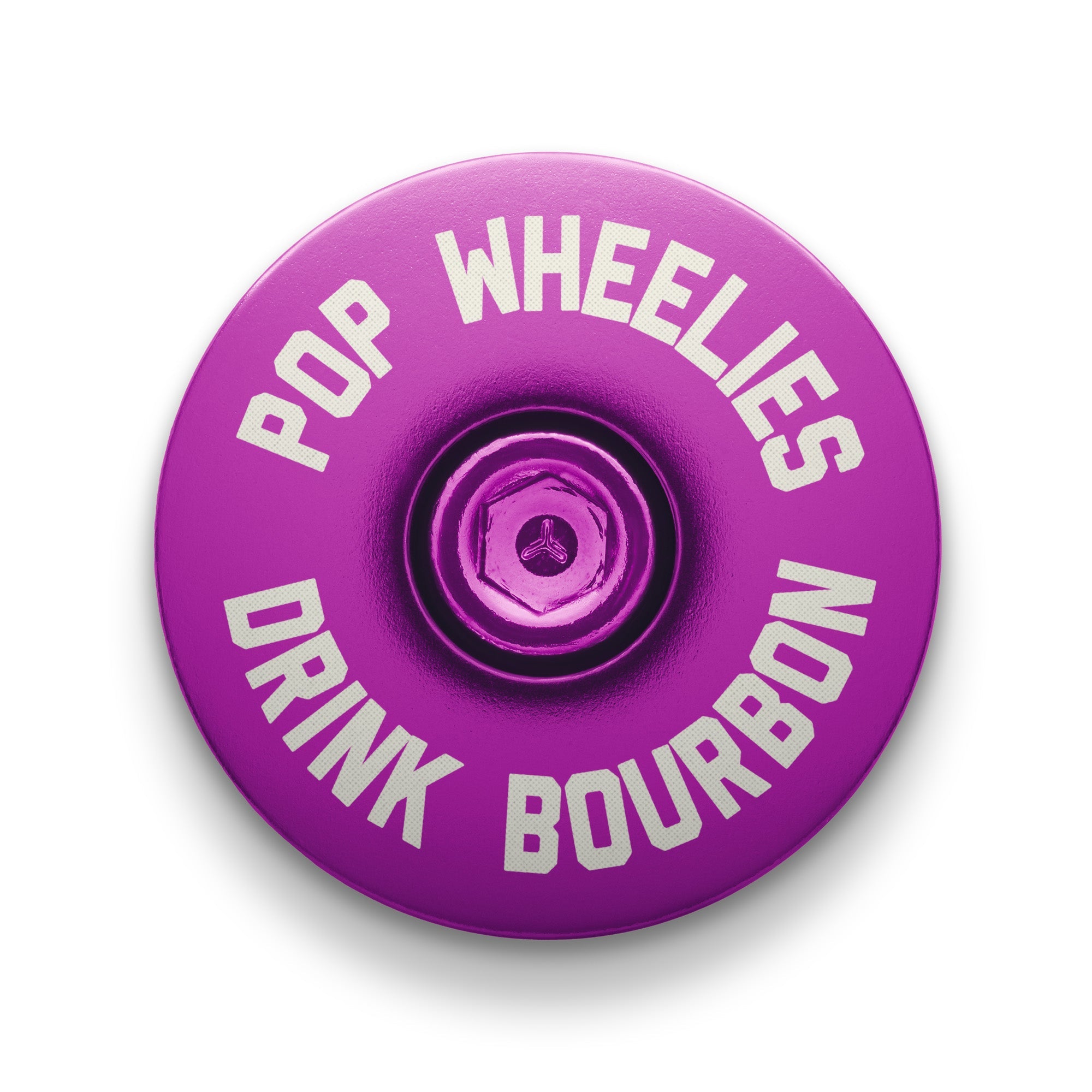 Pop Wheelies Drink Bourbon Bicycle Headset Cap