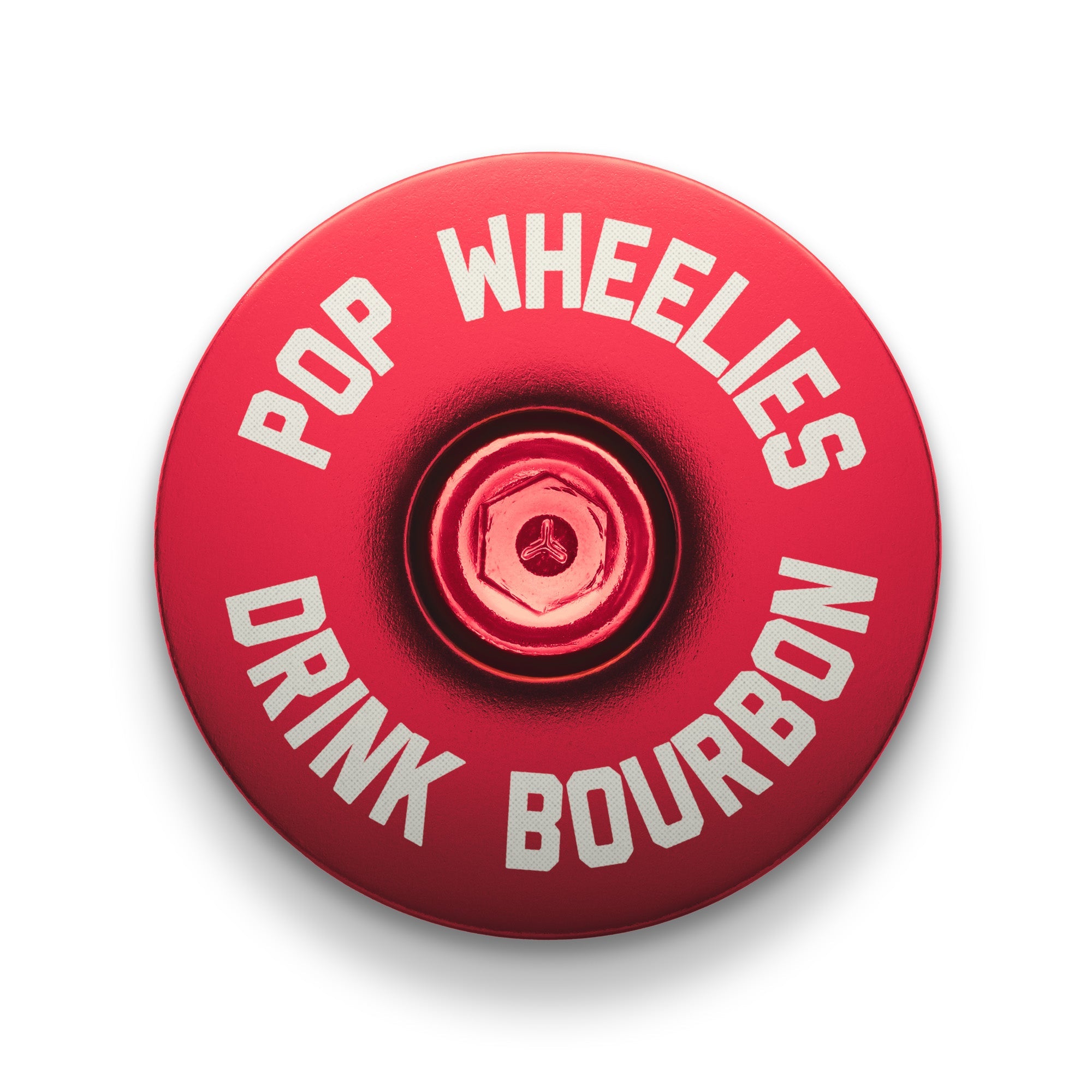 Pop Wheelies Drink Bourbon Bicycle Headset Cap