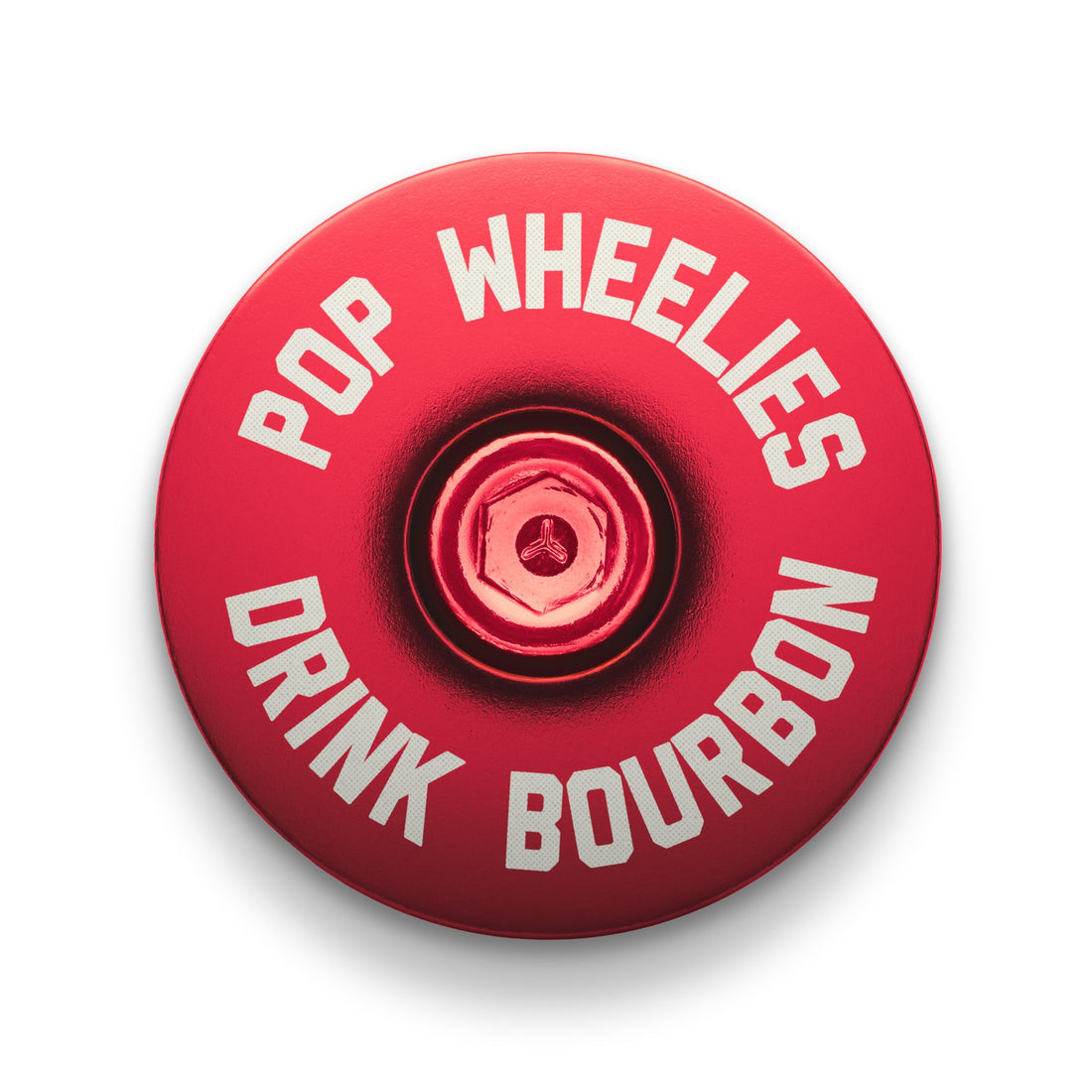 Pop Wheelies Drink Bourbon Bicycle Headset Cap