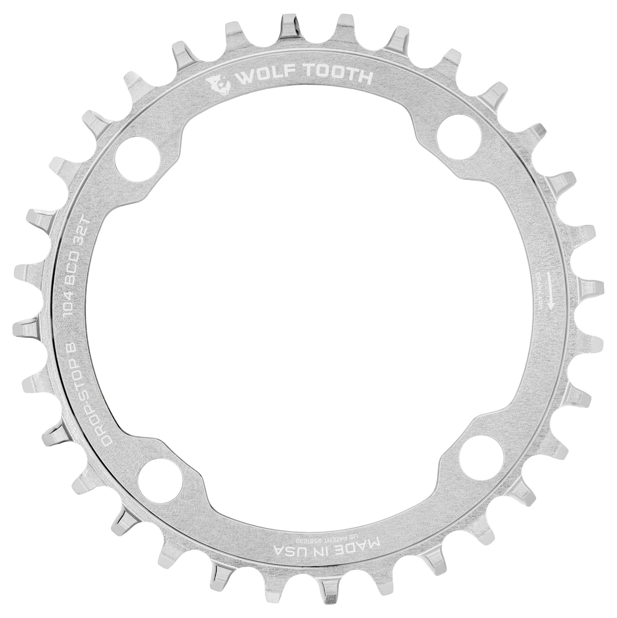 104 BCD Chainrings - Raw Silver