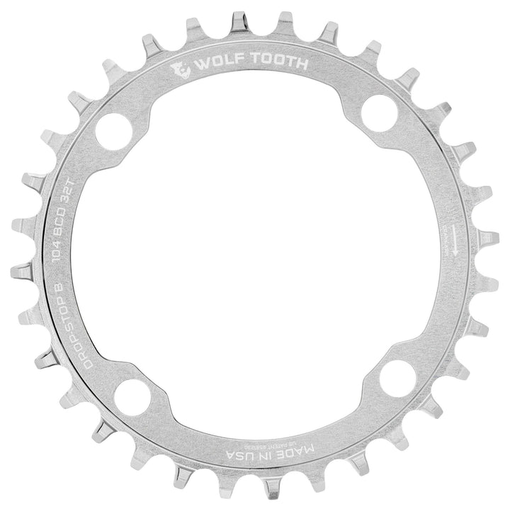 104 BCD Chainrings - Raw Silver