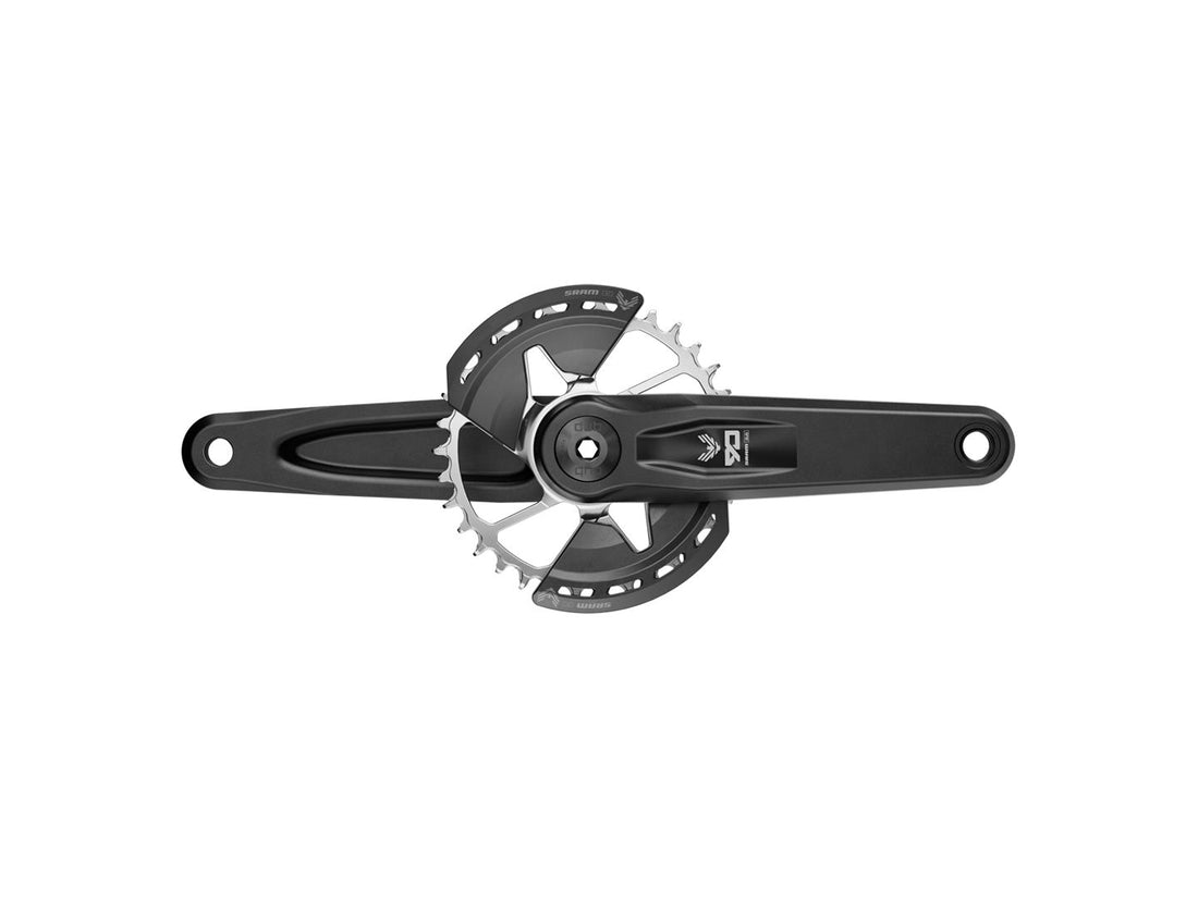 SRAM Eagle 90 T-Type Wide Crankset - 175mm 12-Speed 32t Chainring Direct Mount 2-Guards DUB Spindle Interface BLK/Silver