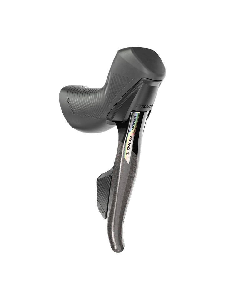 SRAM Force AXS HRD eTap Shift/Brake Lever Hydraulic Disc Brake Caliper - Right/Rear Flat Mount 20mm Offset Iridescent Gray/Blk D2