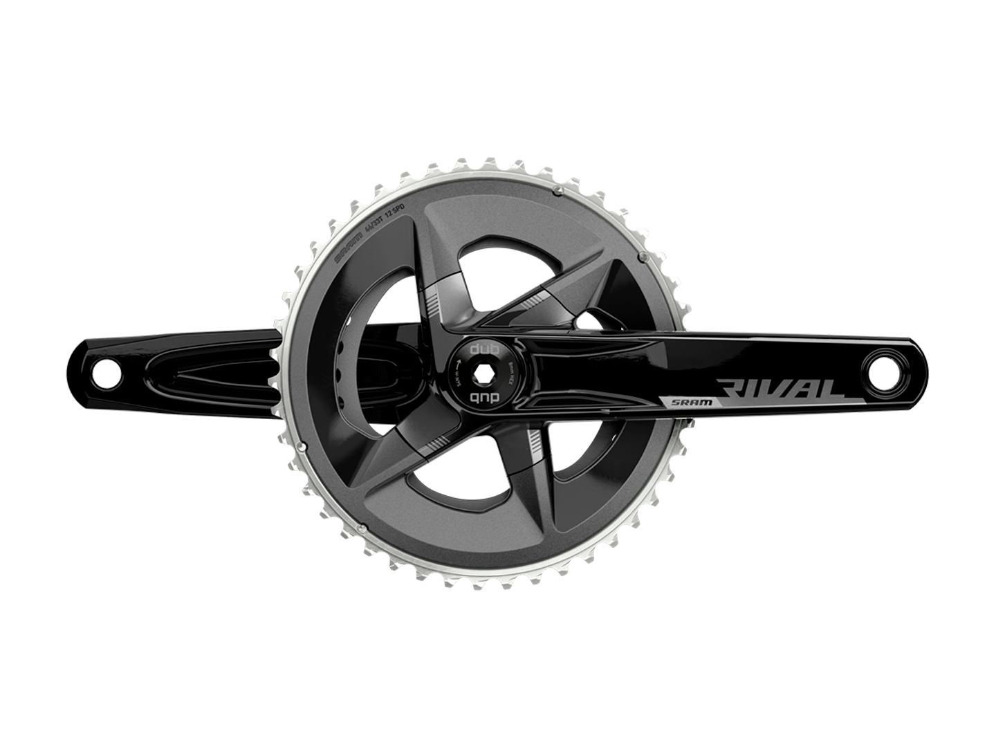 SRAM Rival D1 2x Crankset Speed: 12 Spindle: 28.99mm BCD: 107 48/35 DUB 172.5mm Black Road Disc