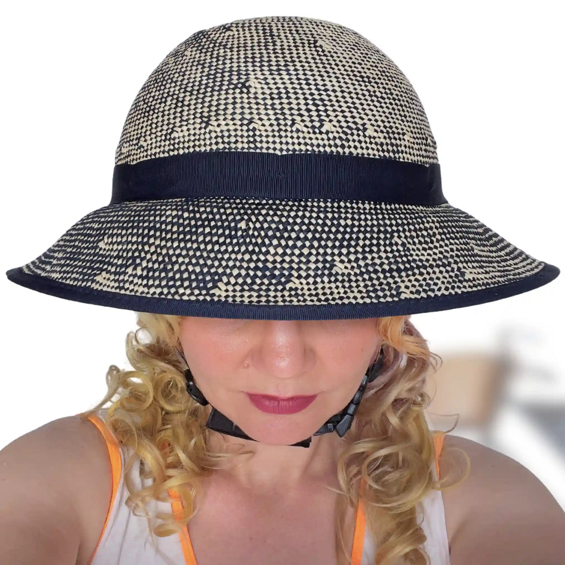 Straw Hat Bike Helmet Shibori Blue - Comfort