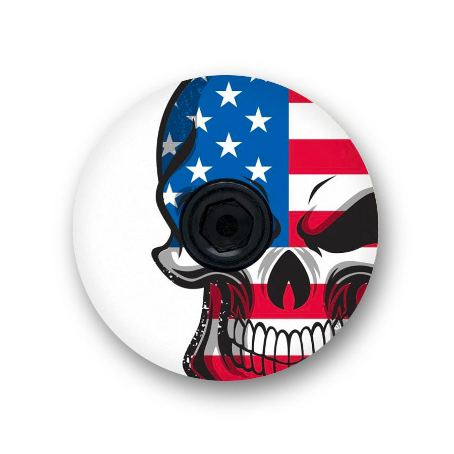 USA Flag Skull Bicycle Headset Cap