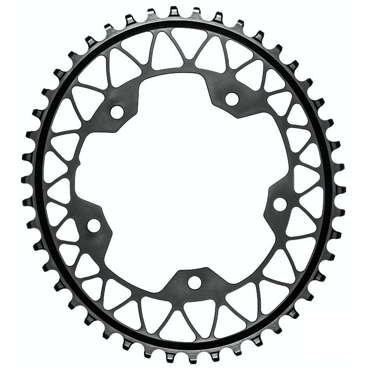 Absolute Black 5x110BCD Gravel 1X Oval Chainring 44T - Black