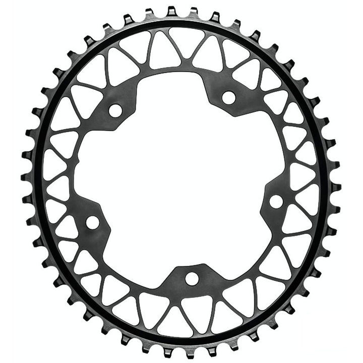 Absolute Black 5x110BCD Gravel 1X Oval Chainring 44T - Black