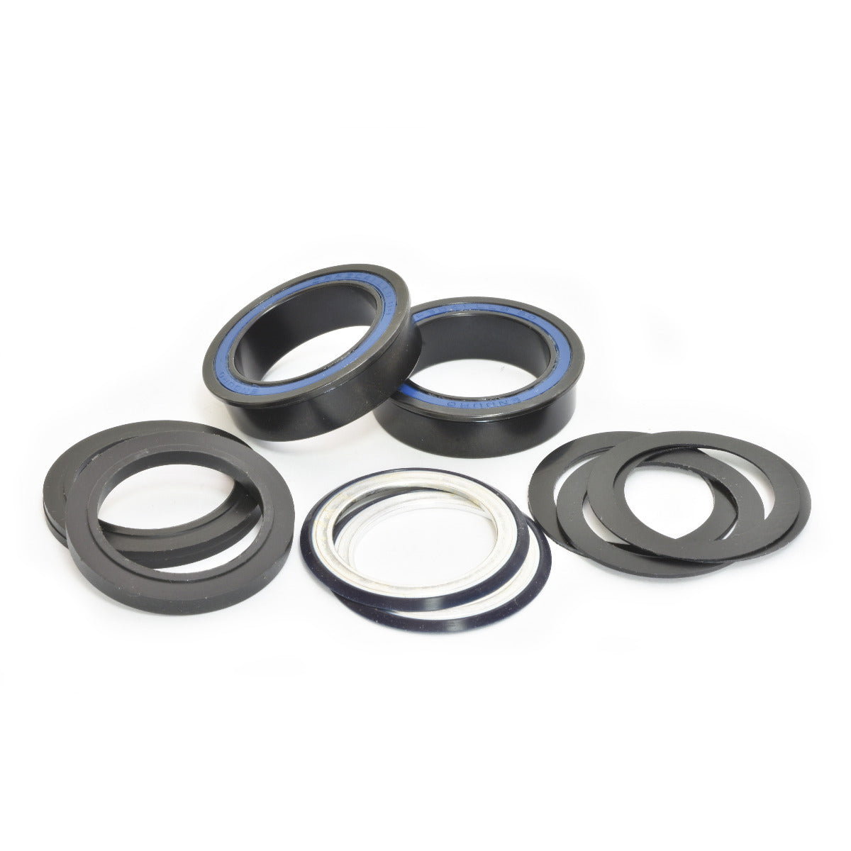 BB86 to 30MM Kit for PressFit 86/92 Bottom Bracket with Flanged, Dual Row Black Oxide Sealed Bearings