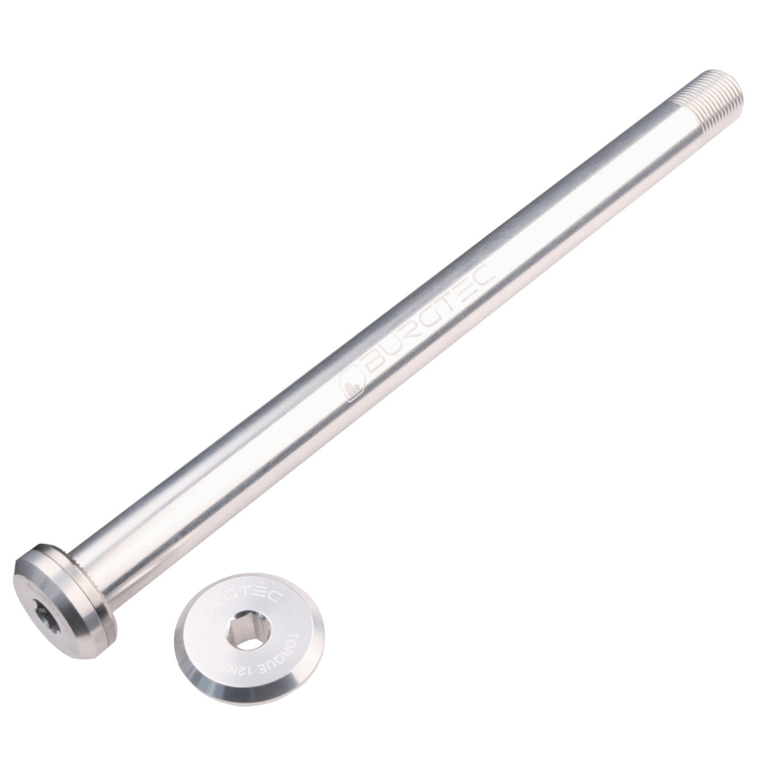 Burgtec Santa Cruz Rear Axle 12x168.5mm Rhodium Silver