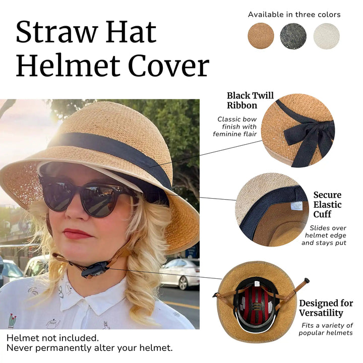 Straw Hat Helmet COVER ONLY Shibori Blue