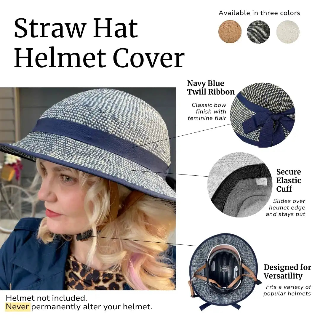Straw Hat Helmet Shibori Blue Cover ONLY