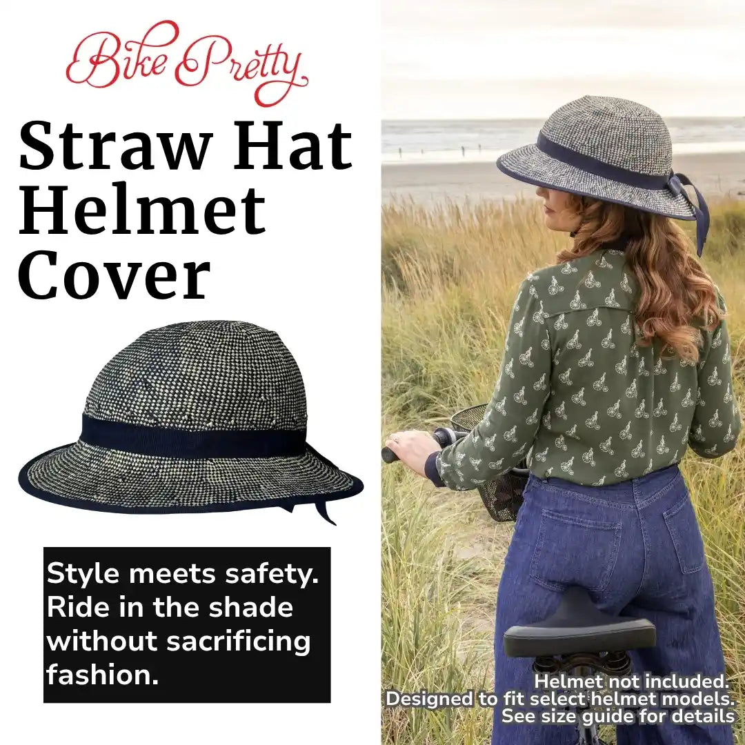 Straw Hat Helmet Shibori Blue Cover ONLY