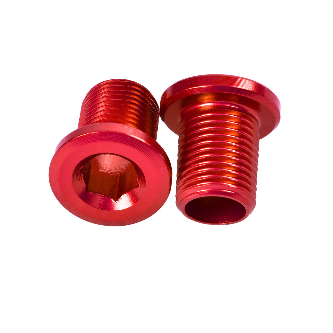M8x10mm Chainring Bolt Set, 4 Pack - Red