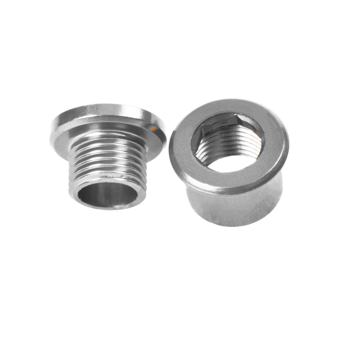 M8x6mm Chainring Bolt and Nut Set, 5 Pack - Silver