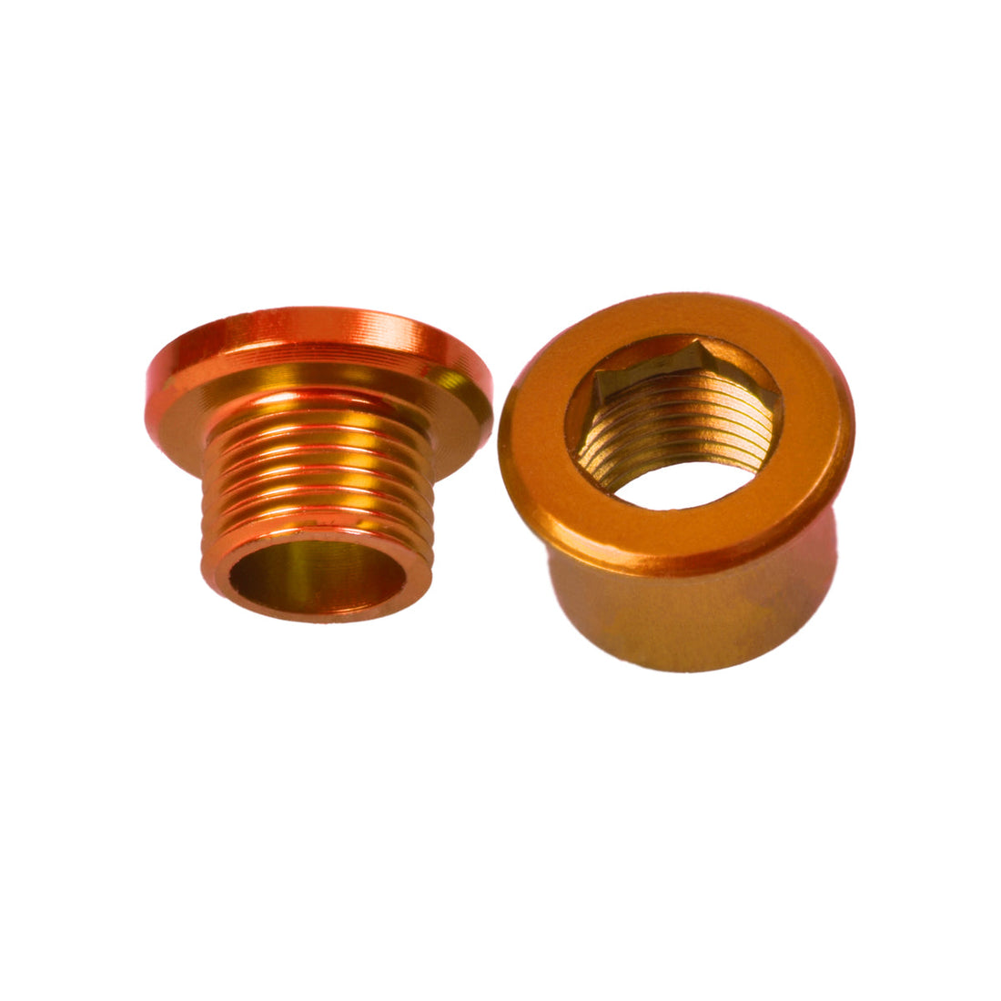 M8x6mm Chainring Bolt and Nut Set, 4 Pack - Orange