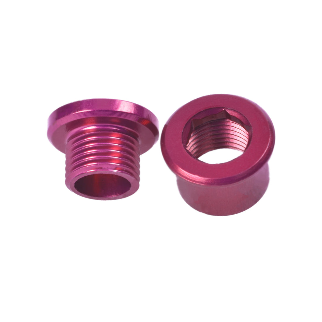 M8x6mm Chainring Bolt and Nut Set, 5 Pack - Pink