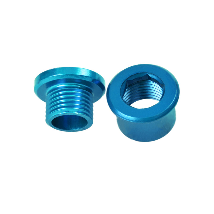 M8x6mm Chainring Bolt and Nut Set, 5 Pack - Teal