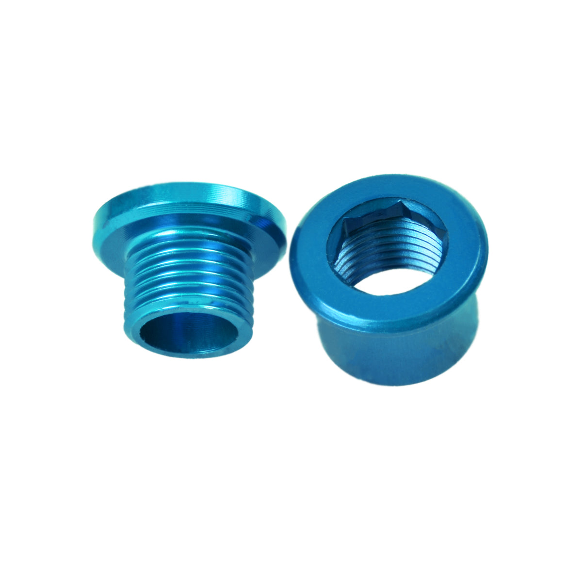 M8x6mm Chainring Bolt and Nut Set, 4 Pack - Teal