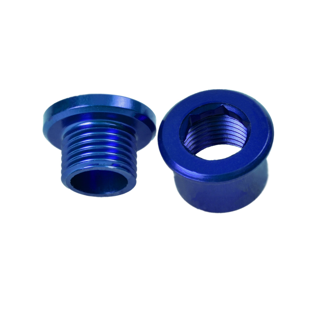 M8x6mm Chainring Bolt and Nut Set, 4 Pack - Blue