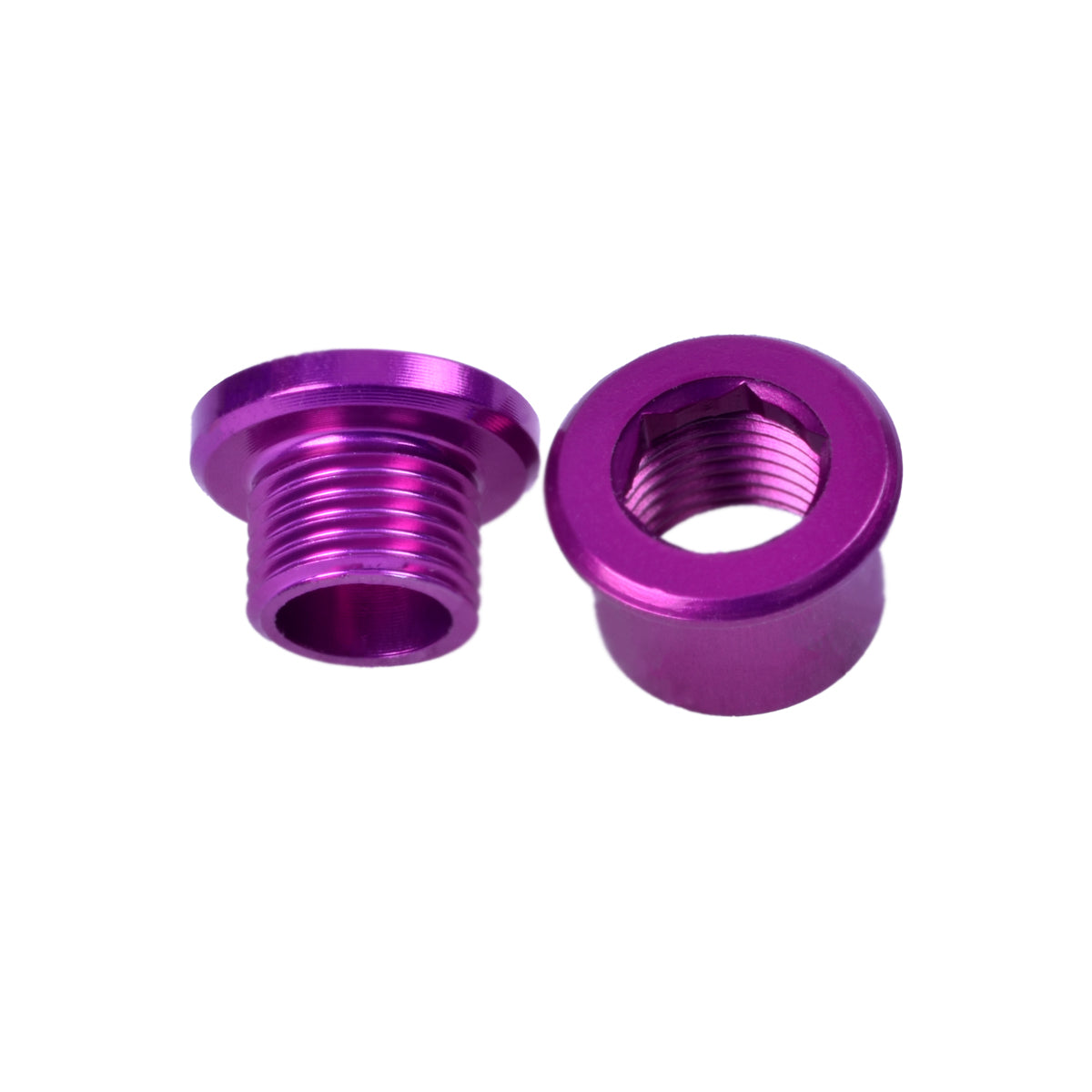 M8x6mm Chainring Bolt and Nut Set, 5 Pack - Purple