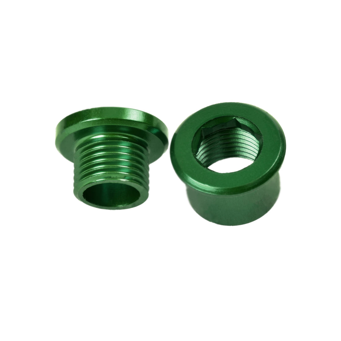 M8x6mm Chainring Bolt and Nut Set, 5 Pack - Green