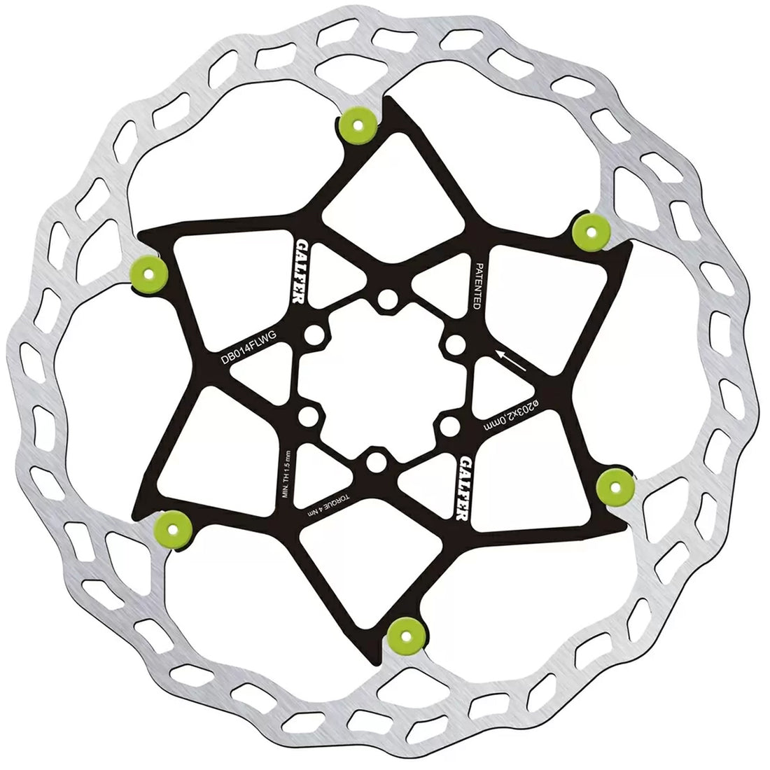 Galfer 203mm Rotor 6-Bolt 2.0mm Floating Green