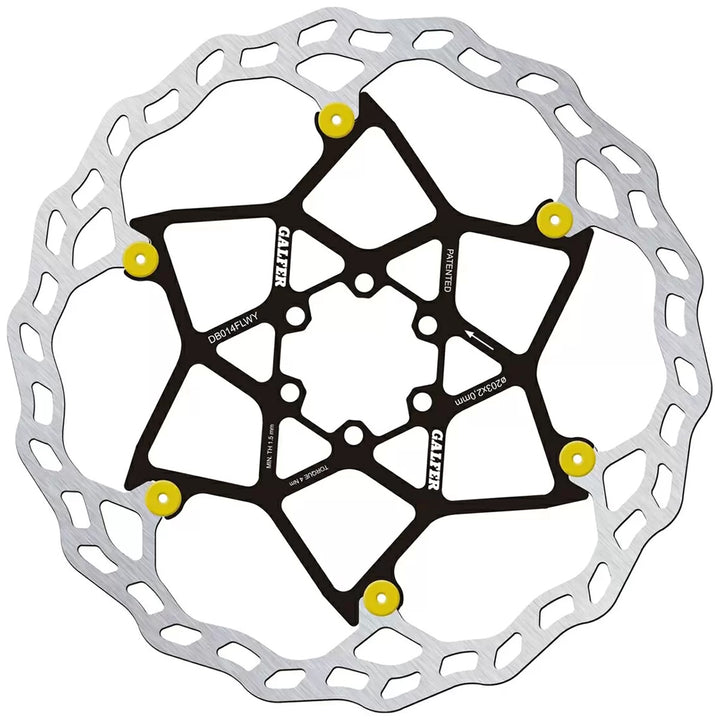 Galfer Floating Wave Disc Brake Rotor - 203mm x 2.0mm 6-Bolt Yellow