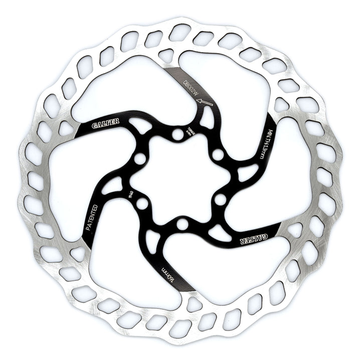 Galfer 160mm Rotor 6-Bolt  1.8mm Black/Silver