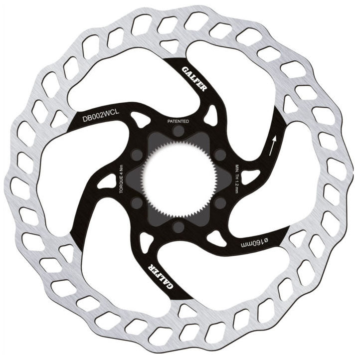 Galfer 160mm Rotor Center Lock 1.8mm  Black/Silver