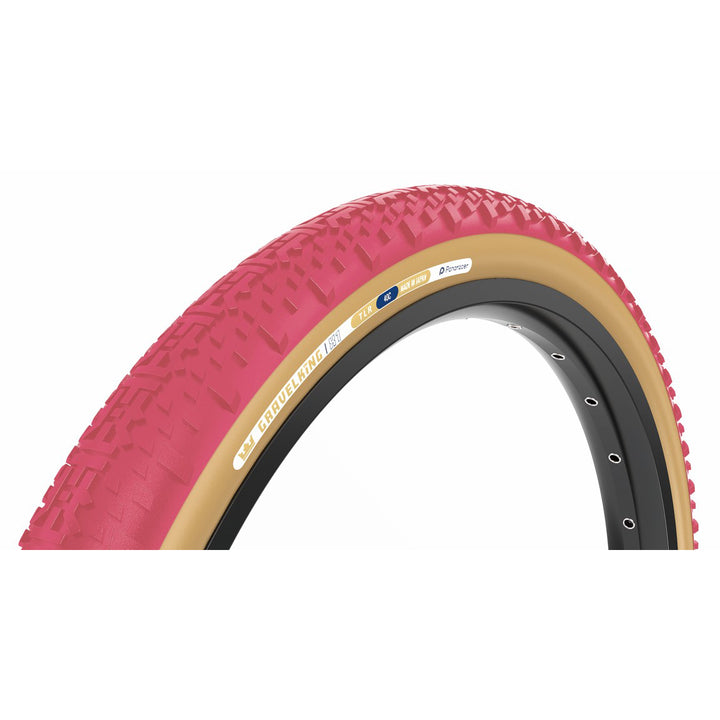Panaracer GravelKing X1 Tire - 700 x 45 Tubeless Folding Cranberry/Brown