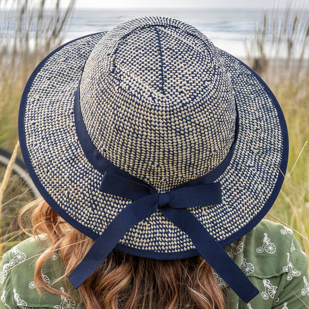 Straw Hat Helmet COVER ONLY Shibori Blue