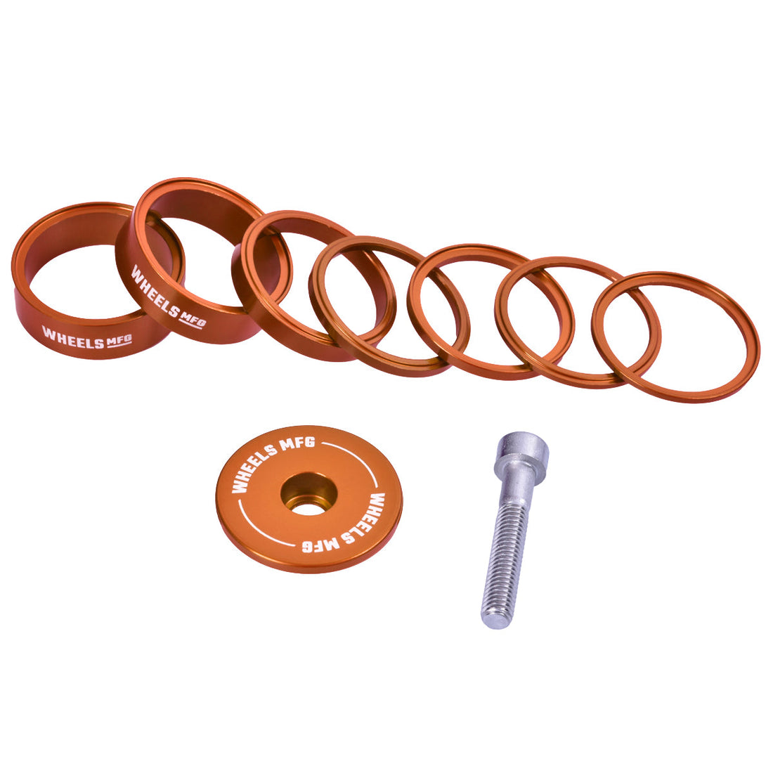 Essential Aluminum Headset Spacer Kit - Orange