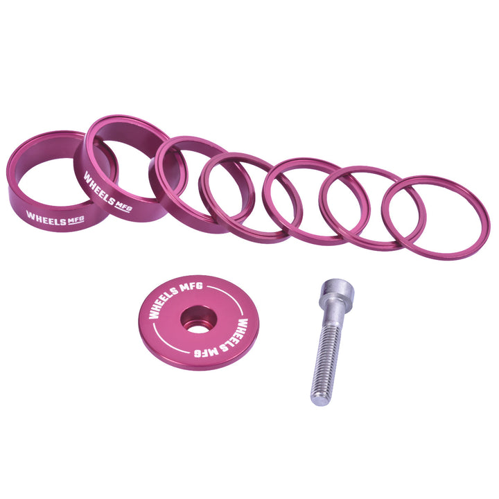 Essential Aluminum Headset Spacer Kit - Pink